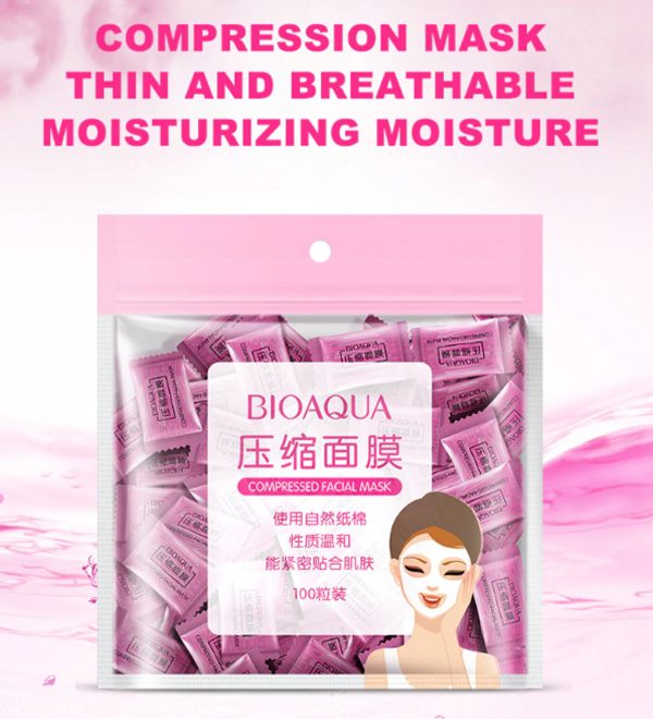 Pack Of 50 Bioaqua Compressed Facial Tablet Face Sheet